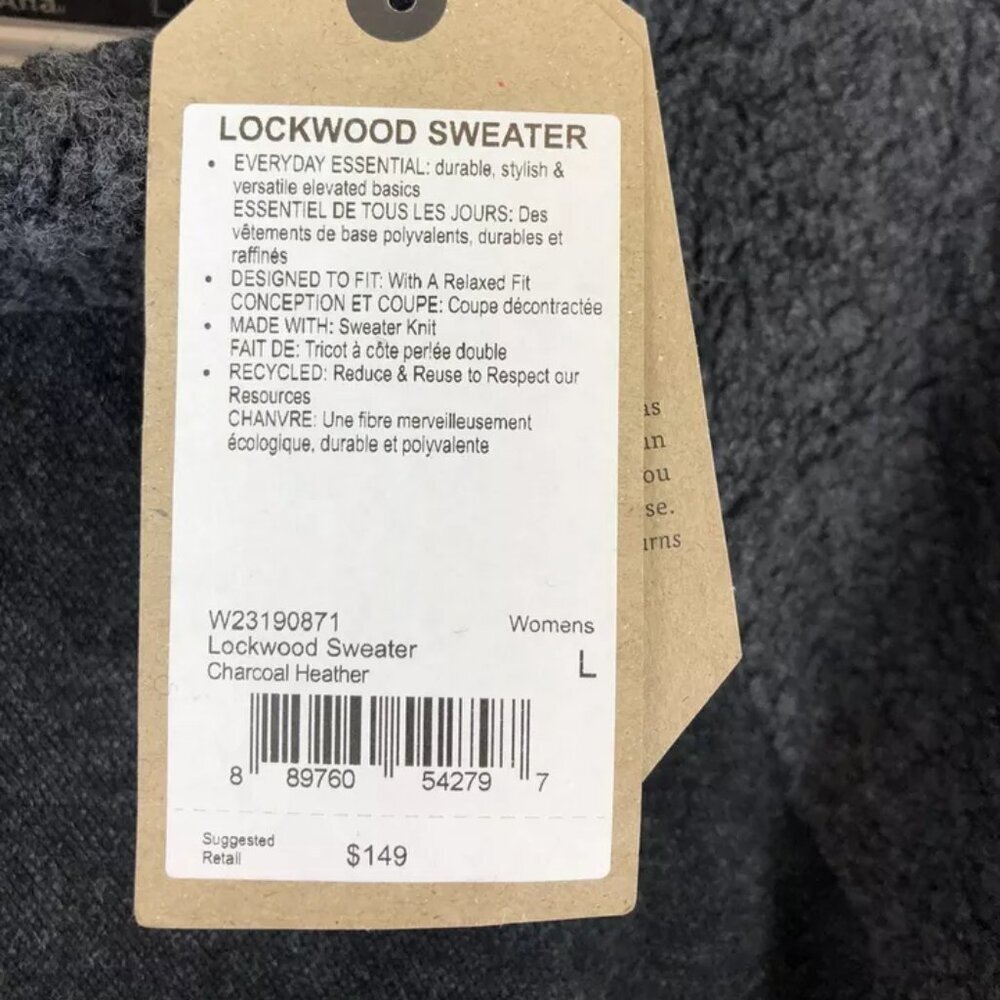 Prana Women’s Lockwood Charcoal Grey Sweater Size Large — image 3 of 3